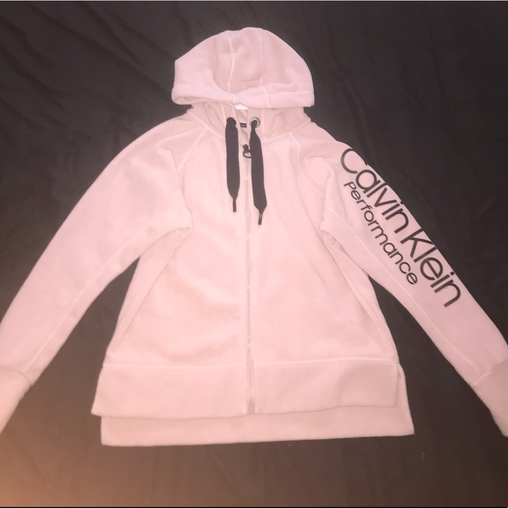 Calvin Klein performance soft pink zip up hoodie